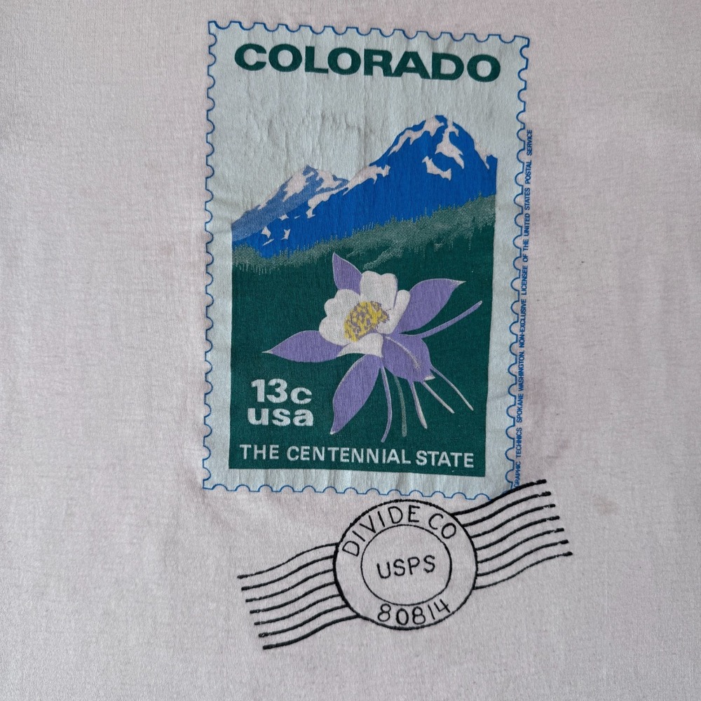 Vintage Colorado T-Shirt Mens Large White The Centennial State Columbine 90s - Picture 3 of 8